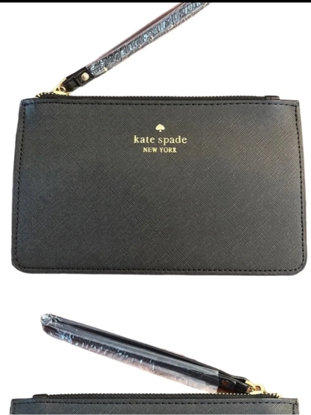 kate spade Black Logo Wristlet Pouch